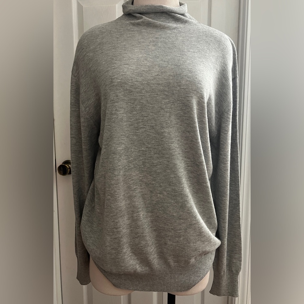 Neu Nomads NWOT Cotton Cashmere Mockneck Pullover Sweater Heather Gray M NWOT
